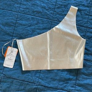 Kiki Riki asymmetrical crop top Size L Metallic